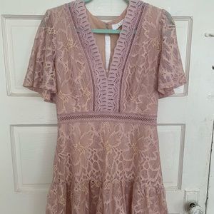 ASTR the Label Lace Fit & Flare Dress